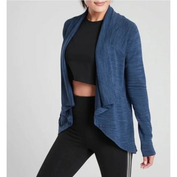 Athleta Sweaters - Athleta Cardigan Womens S Size Nirvana‎ Wear Two Ways Wrap Open Front Waterfall